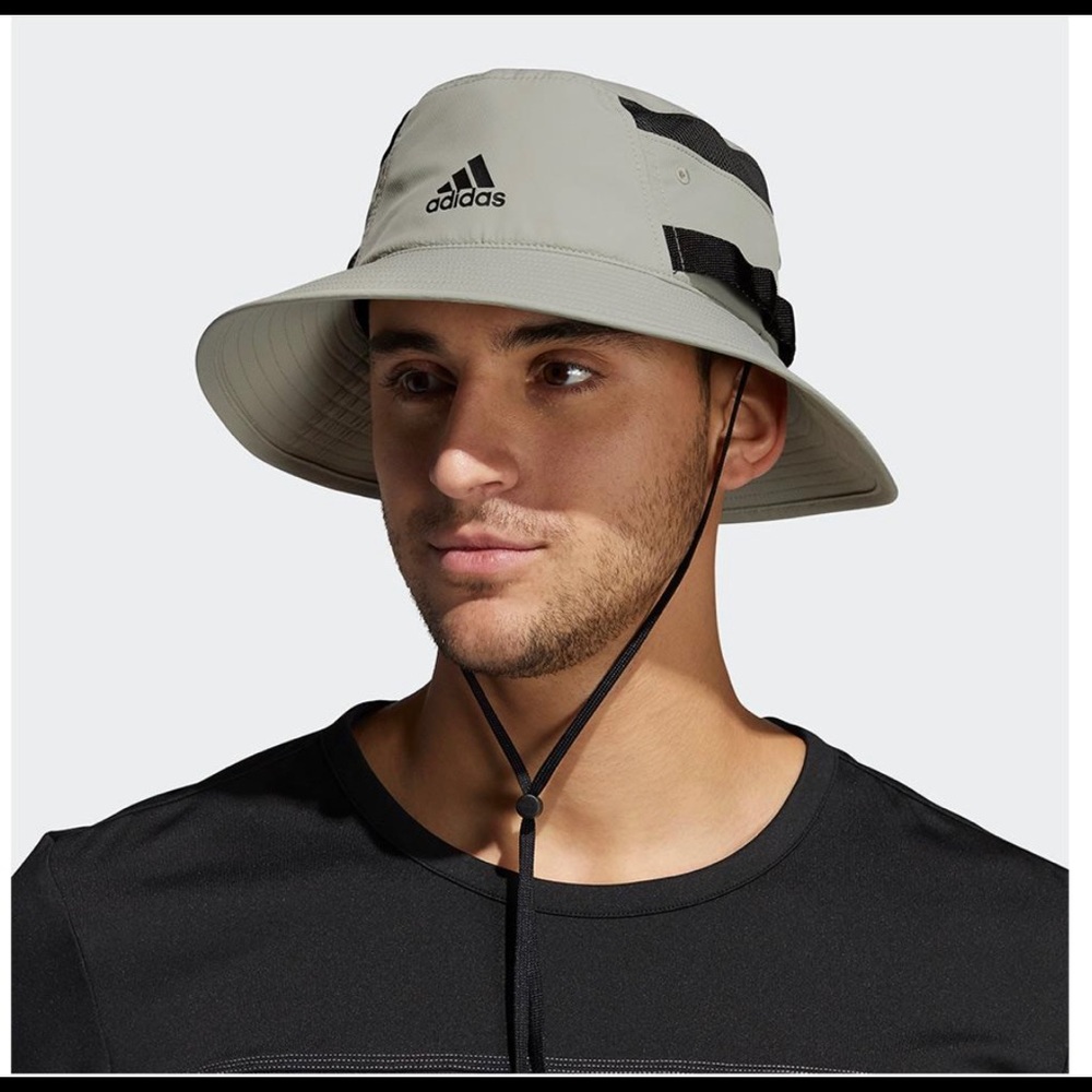 Adidas Men's Victory III Bucket Hat Feather Grey and Black Size S/M-L/X